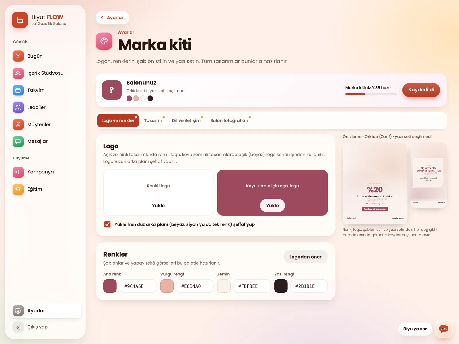 Marka kiti: logo, renkler ve şablon stili
